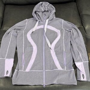 Lululemon Women's Gray and Purple Hooded Jacket